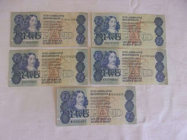 Lot of 12 old South African bank notes