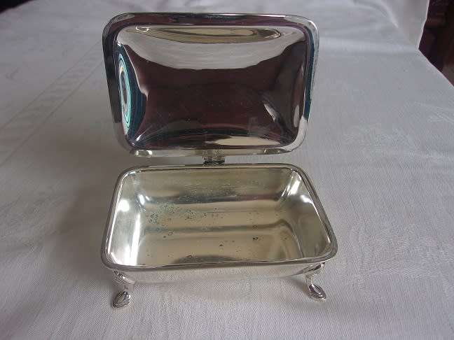 Vintage silver plated silent butler crumb box