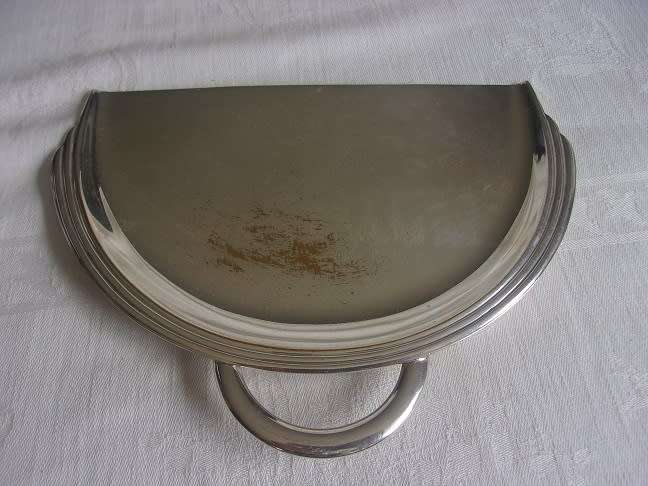 Vintage WMF silver plated crumb tray and brush set
