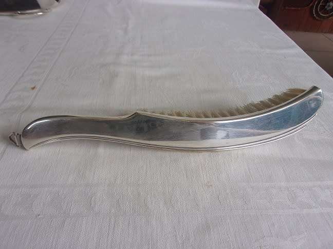 Vintage WMF silver plated crumb tray and brush set