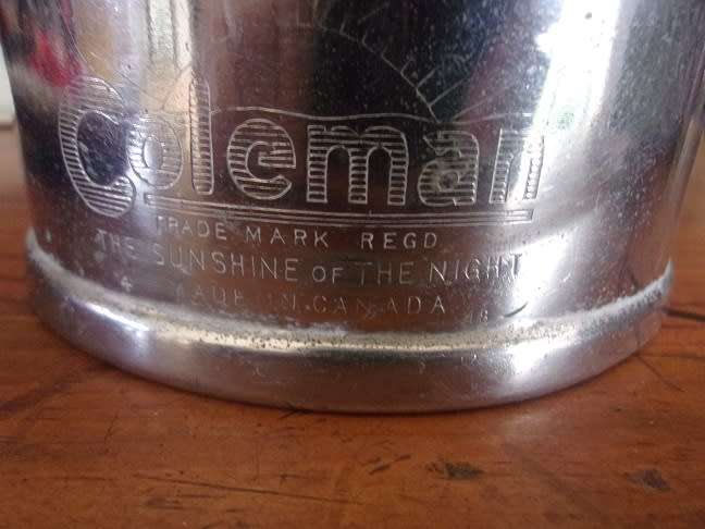Vintage Coleman No. 249 `Scout` pressure lantern for restoration - made in Canada