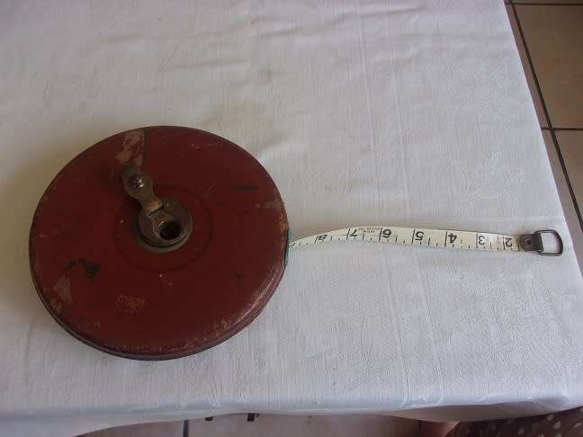 2 Vintage Rabone brass and leather bound tape measures for 1 bid