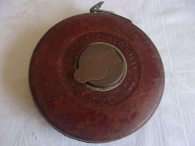2 Vintage Rabone brass and leather bound tape measures for 1 bid