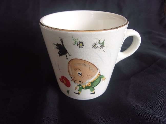 5 Vintage Continental China children`s Humpty Dumpty themed porcelain items