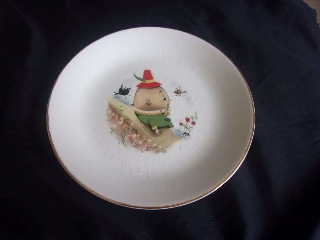 5 Vintage Continental China children`s Humpty Dumpty themed porcelain items