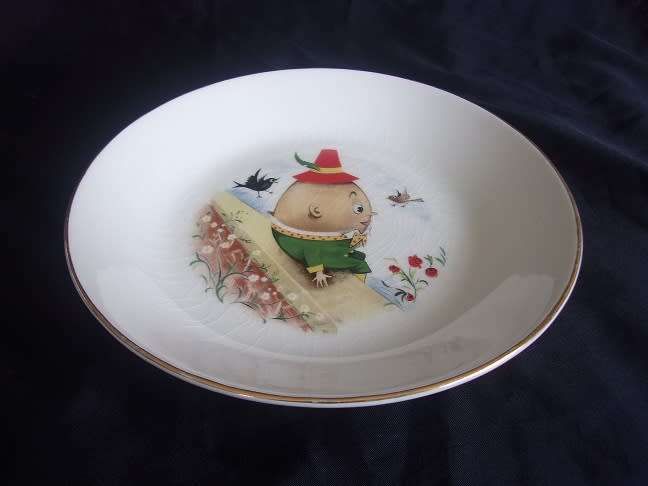 5 Vintage Continental China children`s Humpty Dumpty themed porcelain items