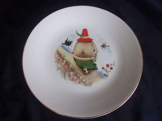 5 Vintage Continental China children`s Humpty Dumpty themed porcelain items