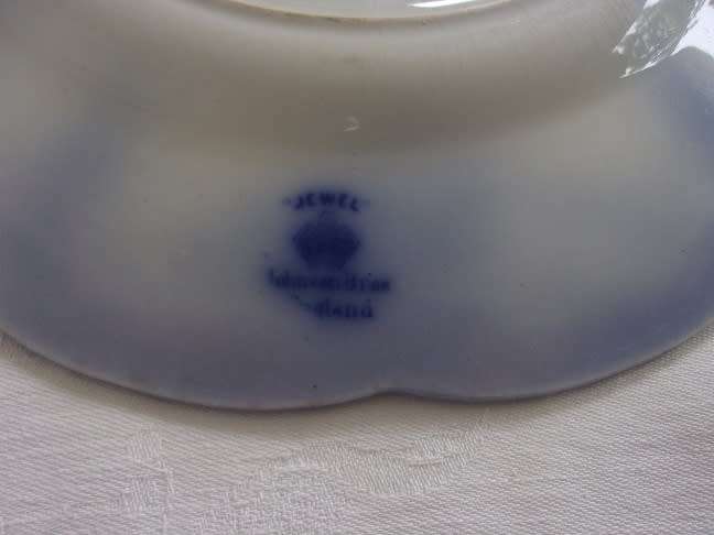 2 Antique Flow Blue Johnson Brothers Jewel pattern dinner plates