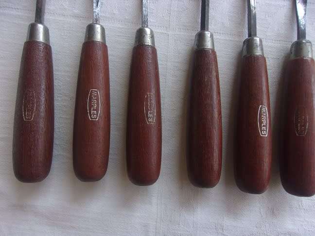 Vintage Marples No. 153 wood carving tool set in original box
