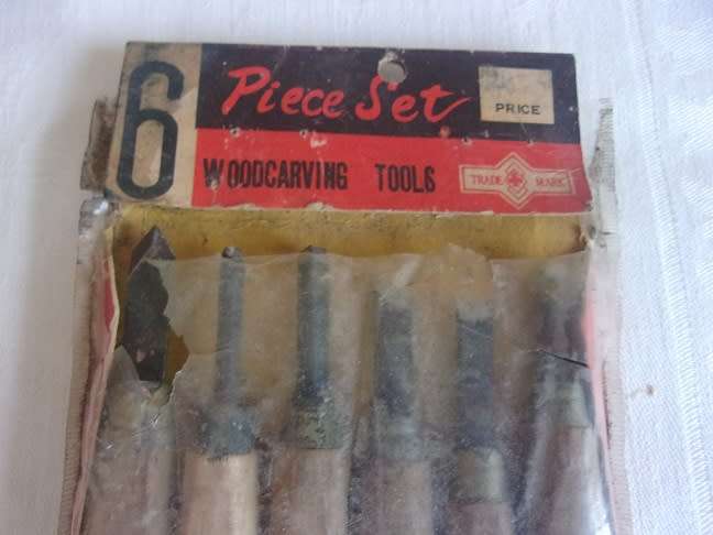 Large lot of 23 wood carving chisels & a Wood Carving Journal for 1 bid