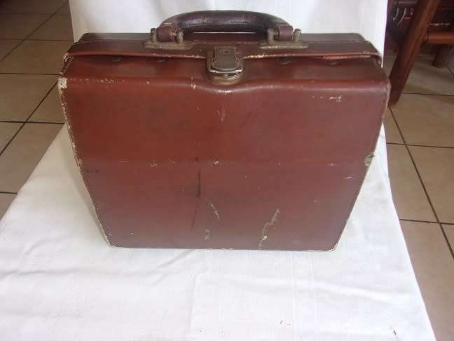 Vintage fitted leather attache case