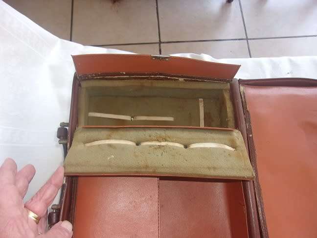 Vintage fitted leather attache case