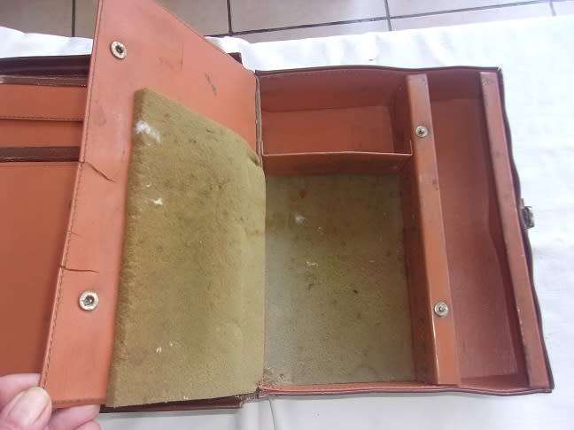 Vintage fitted leather attache case