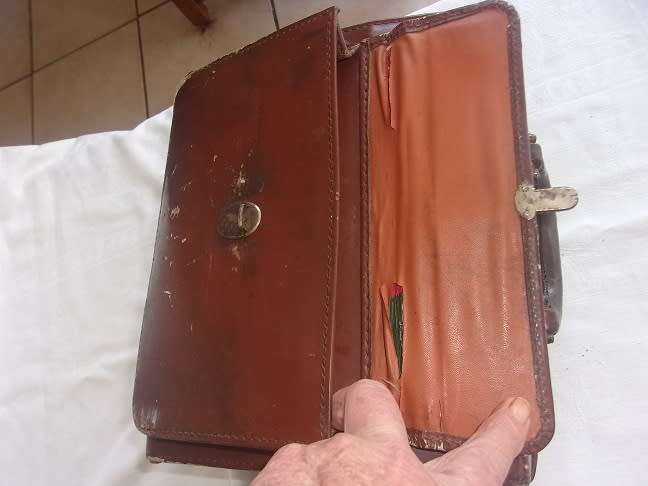 Vintage fitted leather attache case