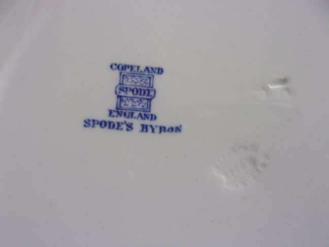 Vintage Copeland Spode blue `Byron` part dinner service