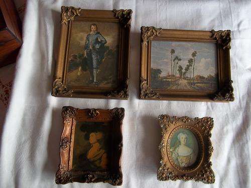 Lot of 4 beautiful little prints in decorative frames - 1 bid for all 4!!!