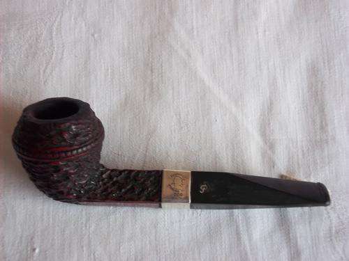 Vintage handmade Petersons Sherlock Holmes "Bulldog" pipe with sterling silver band - made in Republ