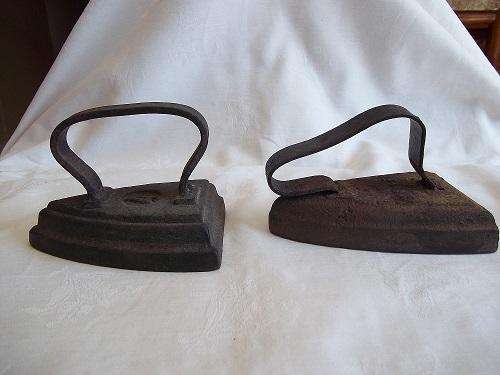 Two vintage clothes irons - 1 bid for both!!!