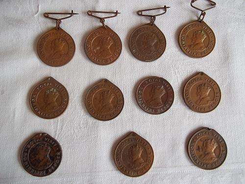 11 x Union of South Africa Royal visit 1947 souvenir medallions - 1 bid for the lot!!!