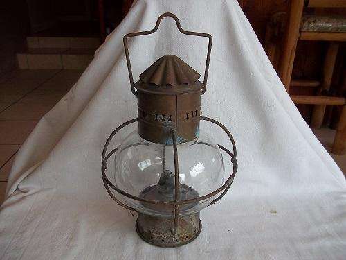 Vintage round Wedge brass ships hanging lantern - made in England
