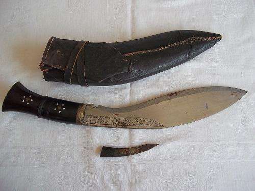 World War 2 Desert Sirupate Kukri dagger with scabbard