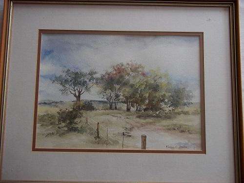 Lovely framed Robyn Vosloo farm scene watercolour