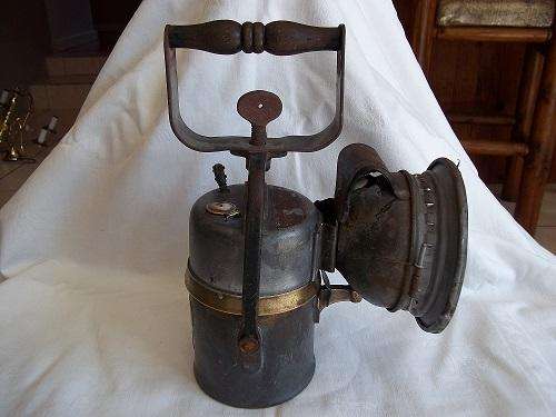 Antique Crestella carbide lamp