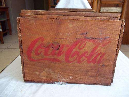 Vintage wooden apple box with the Coca-Cola logo