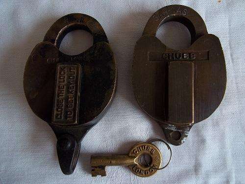 Vintage brass SAR/SAS and Rhodesian Railway (RR) Chubb padlocks