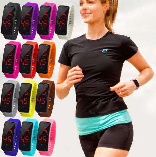 FREE SHIPPING Men/Women Sport LED Waterproof Rubber Bracelet Digital Wrist Watch