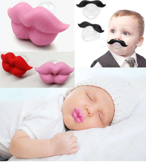Funny Silicone Infant Pacifier Orthodontic Nipples Dummy Mustache Beard Mouth