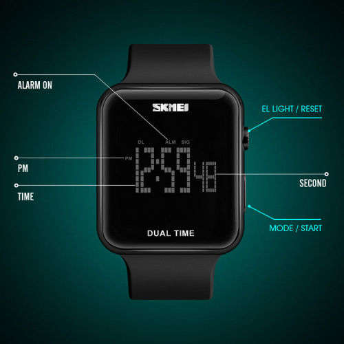 SKMEI Men Women Sport Watch Digital LED Waterproof Electronic Qu