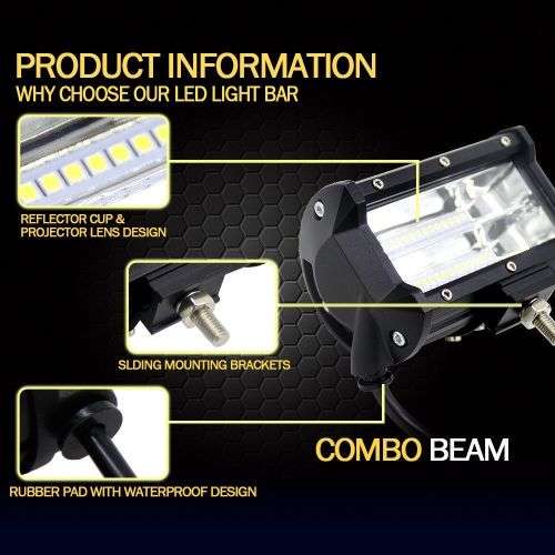 72W SPOT LED Off road Work Light Lamp 12V 24V car boat Truck Driving UTE 6000K