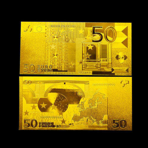 Euro 24 Kt 0.999 GOLD Foil 50 Euro Bank Note
