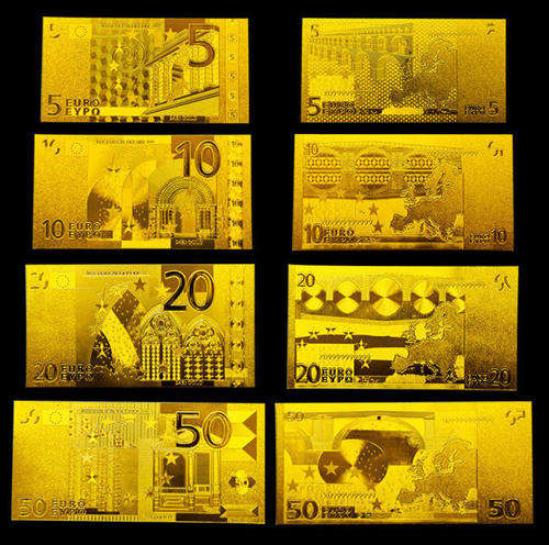 24 Kt 0.999 GOLD Foil 5/10/20/50 Euro Bank Note Collection  x 2 AVAILABLE