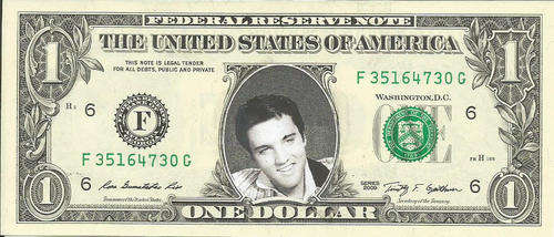 Elvis Presley Dollar Bill - REAL, Spendable Money! - Not Just a Novelty!