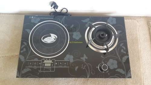 AE 2 Plate Crystal Glass Gas + Induction Combo Cooker