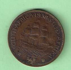 SA Union 1938 1/2 Penny