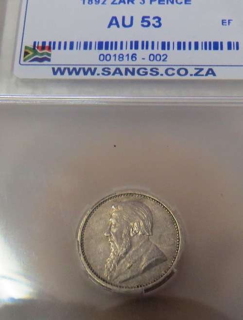 1892  3d    AU 53        SCARCE   CAT VALUE  EF   R7250