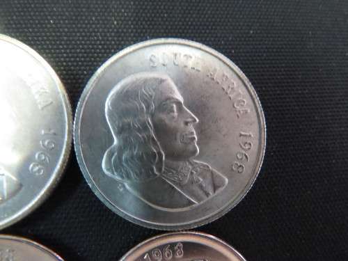 1968  UNC  SILVER AFR&ENG R1 AND UNC  AFR&ENG 50CENTS