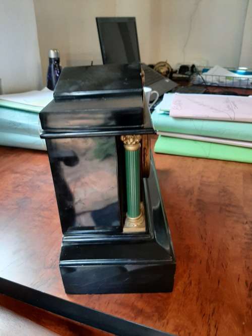 FANTASTIC 1904 ANSONIA BOSTON EXTRA OPEN ESCARPMENT MANTLE CLOCK   IN GOOD WORKING ORDER WITH KEY,