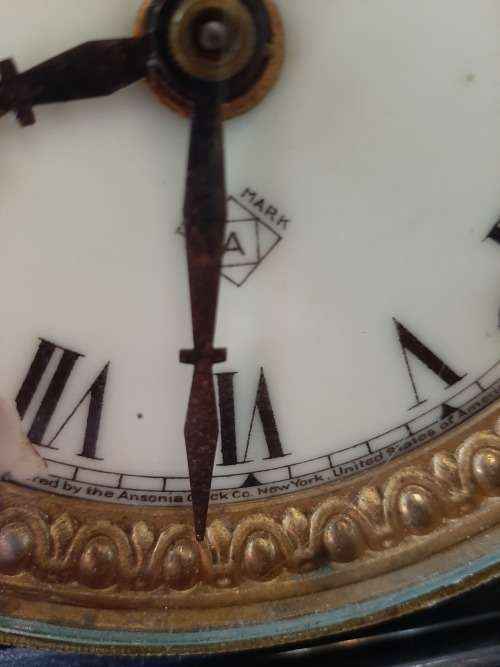 FANTASTIC 1904 ANSONIA BOSTON EXTRA OPEN ESCARPMENT MANTLE CLOCK   IN GOOD WORKING ORDER WITH KEY,