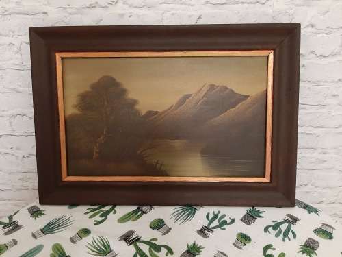 C SAKS  OIL PAINTING   NIGHT SCENE  WOOD FRAME  PAINTED IN 1960