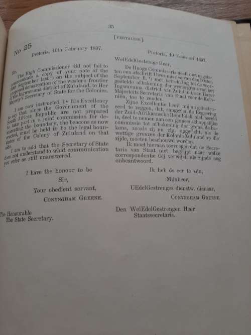 BOER WAR !!Correspondentie ZAR oor de Grensafbakening   gedrukt staatsdrukkery  Pretoria   1899