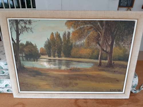 K ROSE .INNES   OIL PAINTING OF SCENE IN MAGALIESBERG  78CM ×56CM with frame