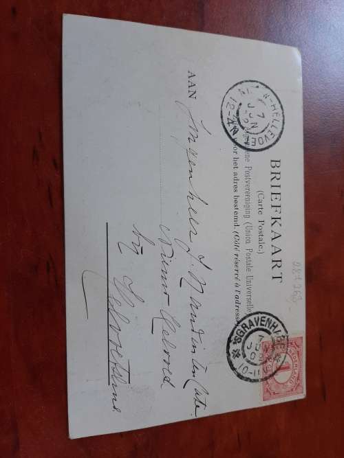 OORSPRONKLIKE GENL  DE WET BRIEFKAART MET NEDERLANDSE SEEL EN STEMPELS  GEDATEER 6 JUNIE 1902