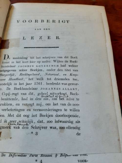 KOOPMANS HANDBOEK   VAN DER LINDEN 1806