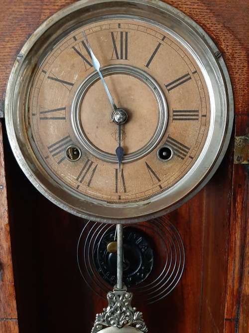1882  patent   Ansonia Clock   made in New York  good working order with key  chimes 30/60min and