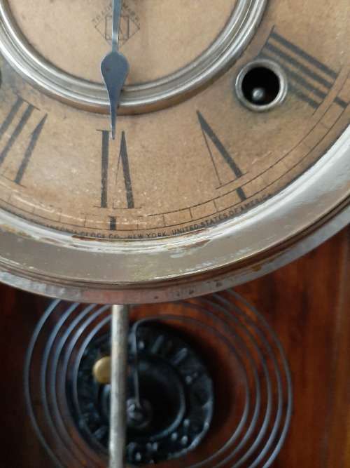 1882  patent   Ansonia Clock   made in New York  good working order with key  chimes 30/60min and