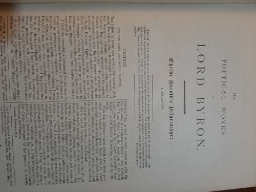 THE POETICAL WORKS OF LORD BYRON  1800`S LARGE BEAUTIFULL BOOK